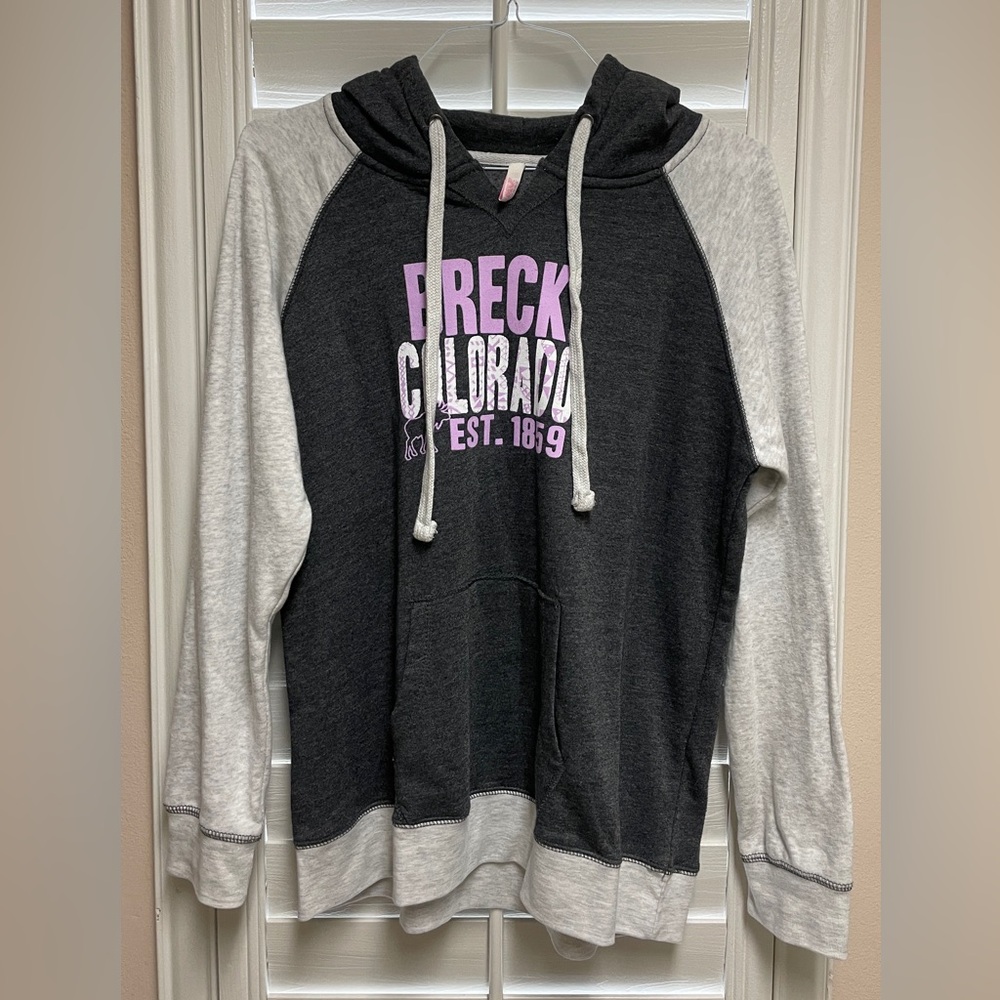 MV Sport Dark/Light Gray and Purple Breckenridge, CO Hoodie - Women Size XL